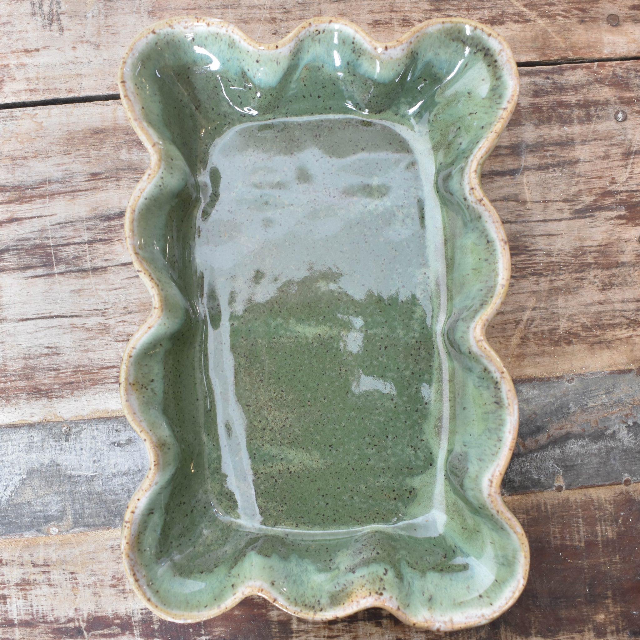 Etta B Pottery GUEST TOWEL HOLDER Matcha Leaf