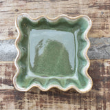 Etta B Pottery COCKTAIL NAPKIN HOLDER Matcha Leaf