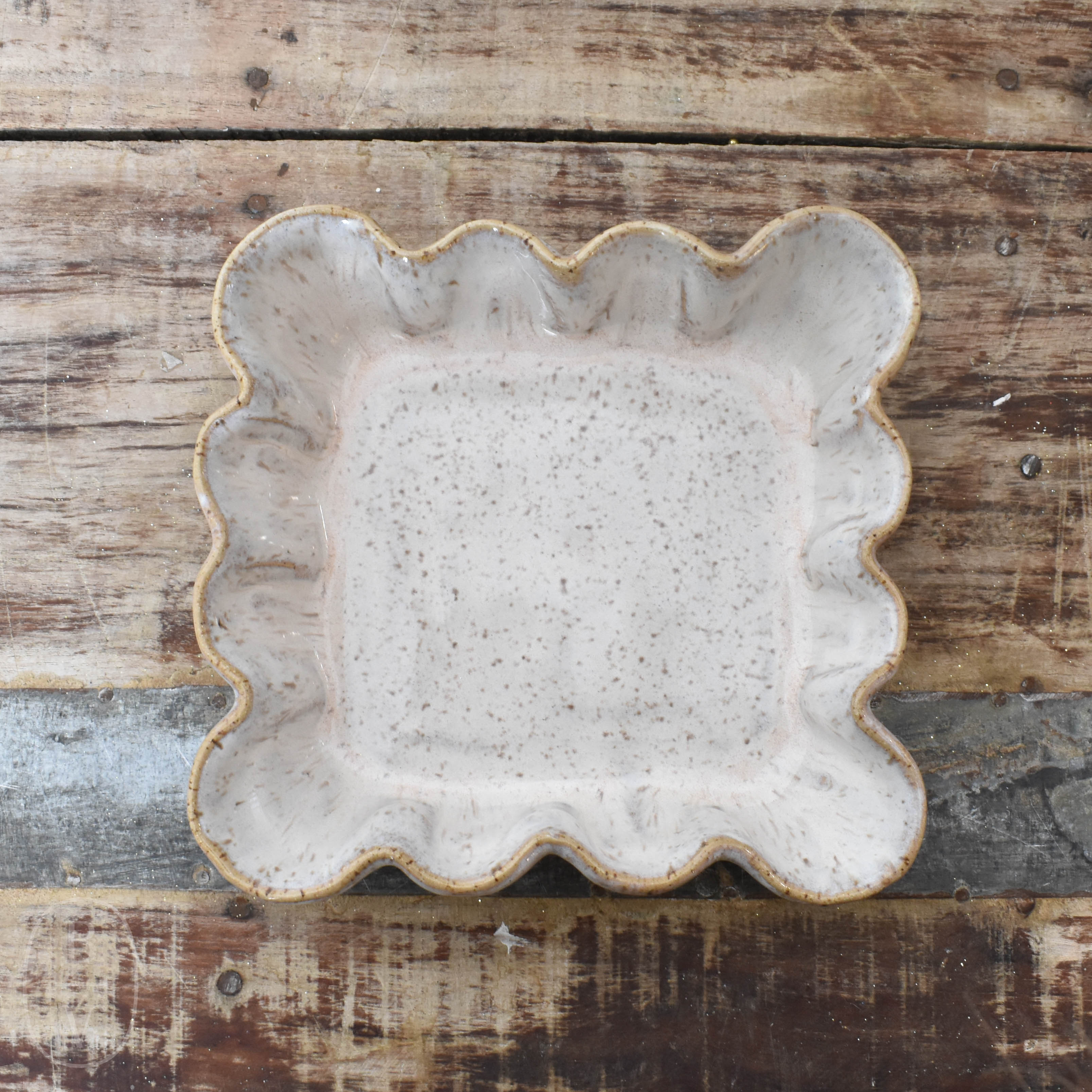 Etta B Pottery COCKTAIL NAPKIN HOLDER Chantilly Cream