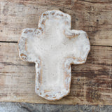 Etta B Pottery GIFTING CROSS Oyster