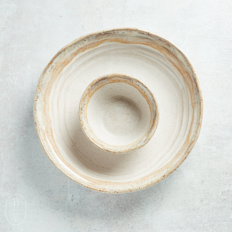 Etta B Pottery CHIP AND QUESO BOWL Cottonwood