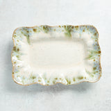 Etta B Pottery RUFFLED RECTANGLE DISH Botanical