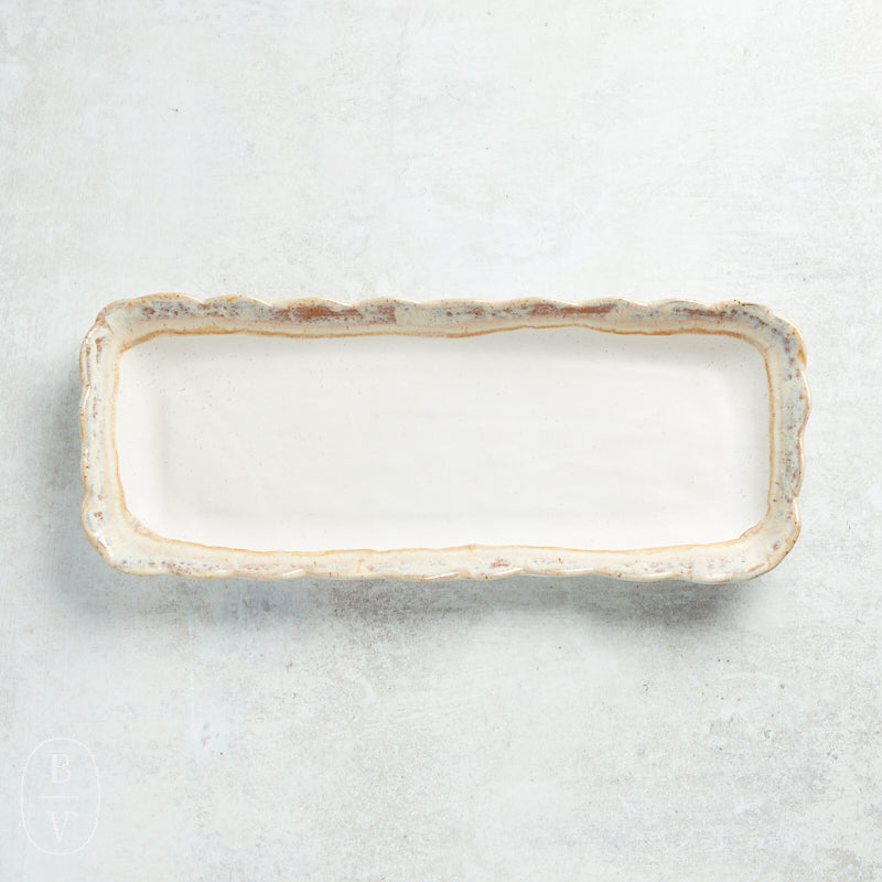 Etta B Pottery FLIRTY EDGE TRAY Cottonwood