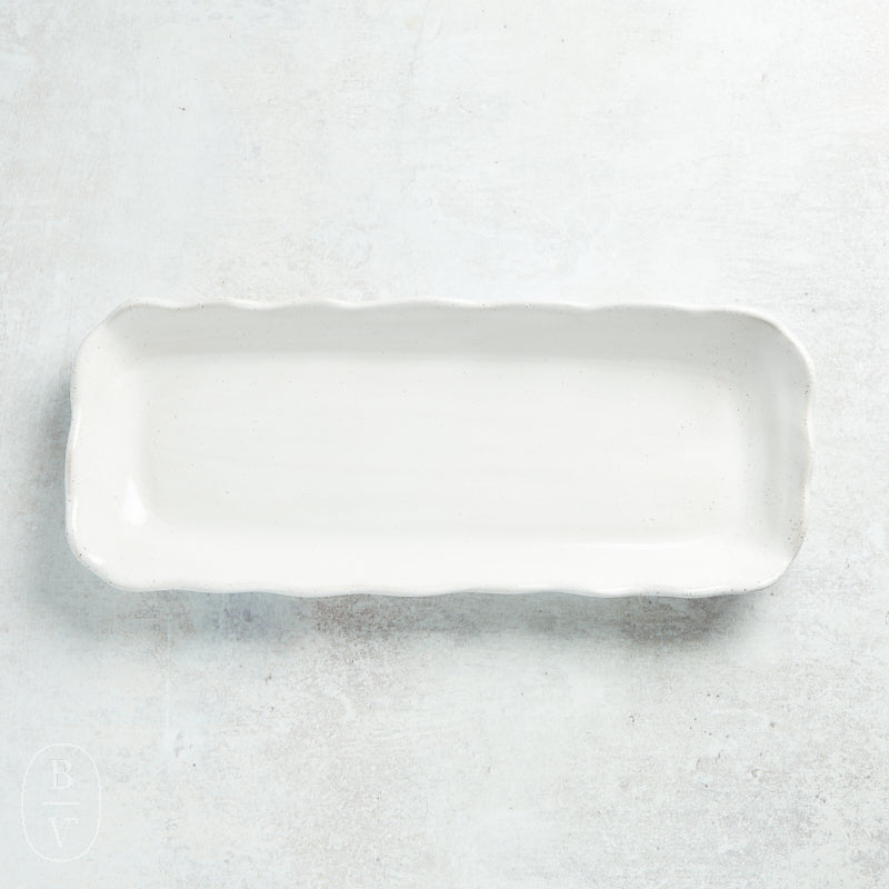 Etta B Pottery FLIRTY EDGE TRAY Eyelet White