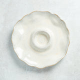 Etta B Pottery SMALL HORS D'OEUVRE DISH Chantilly Cream