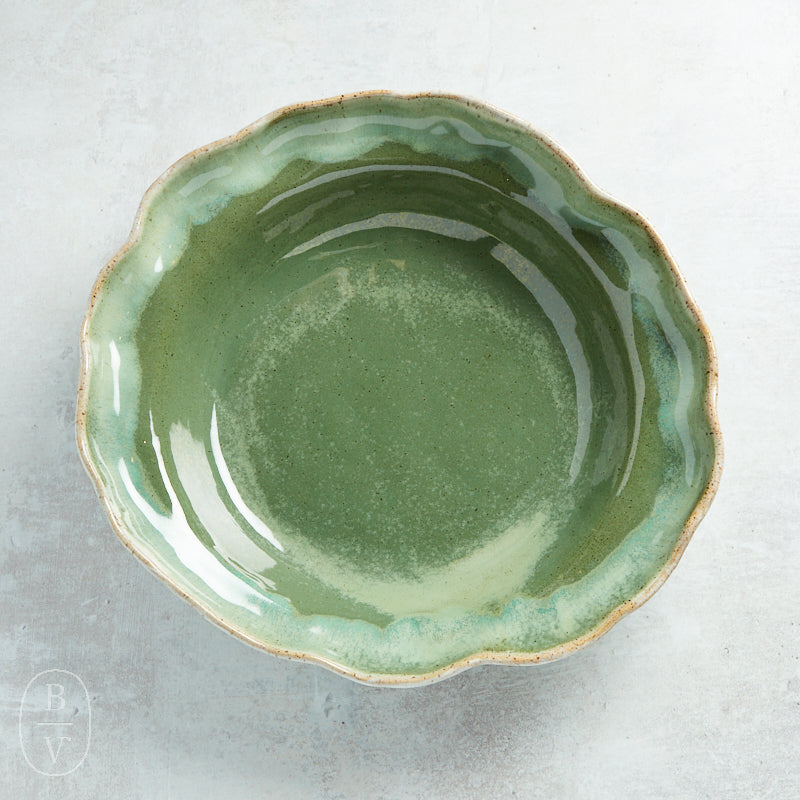 Etta B Pottery ANTIPASTA BOWL Matcha Leaf