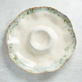 Etta B Pottery CRUDITES SERVER DISH Botanical