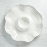 Etta B Pottery CRUDITES SERVER DISH Eyelet White