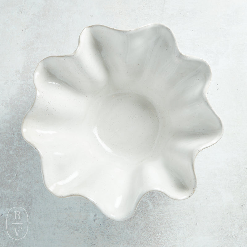 Etta B Pottery MID BLOOM BOWL Eyelet White