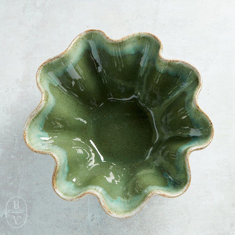 Etta B Pottery MID BLOOM BOWL Matcha Leaf