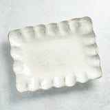 Etta B Pottery FLUTTERED RECTANGLE TRAY Chantilly Cream