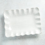 Etta B Pottery FLUTTERED RECTANGLE TRAY Eyelet White