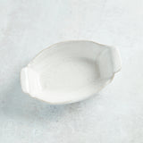 Etta B Pottery OVAL SOUFFLE DISH Eyelet White