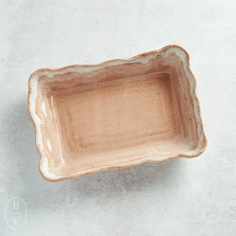 Etta B Pottery WAVED RECTANGLE BAKER Primrose