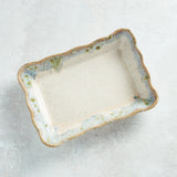 Etta B Pottery WAVED RECTANGLE BAKER Botanical