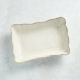 Etta B Pottery WAVED RECTANGLE BAKER Chantilly Cream