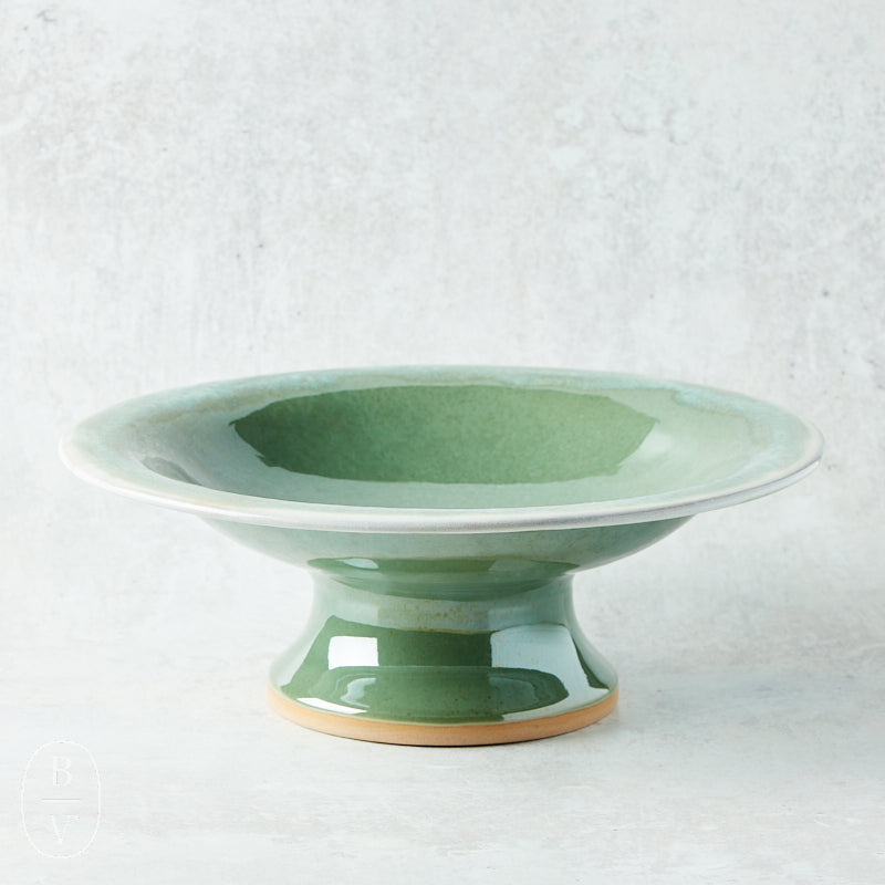 Etta B Pottery COMPOTE BOWL Matcha Leaf
