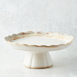 Etta B Pottery FLIRTY EDGE CAKE STAND Cottonwood