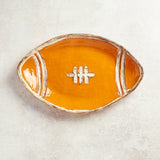 Etta B Pottery TAILGATE FOOTBALL PLATTER Orange & White