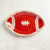 Etta B Pottery TAILGATE FOOTBALL PLATTER Red & White