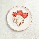 Etta B Pottery TEAM SPIRIT PLATTER Rebel Red