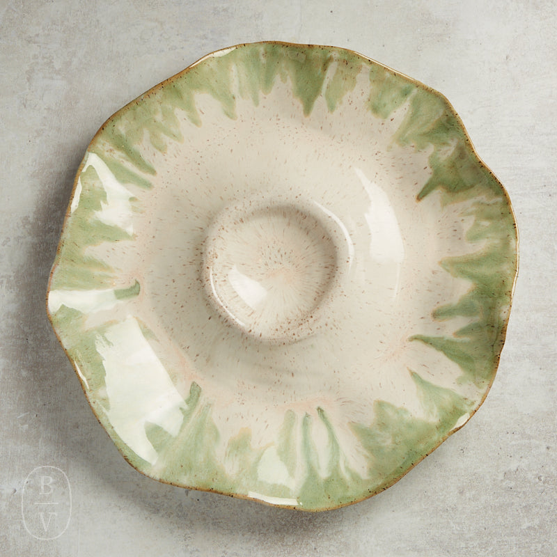 Etta B Pottery CRUDITES SERVER DISH Matcha Latte