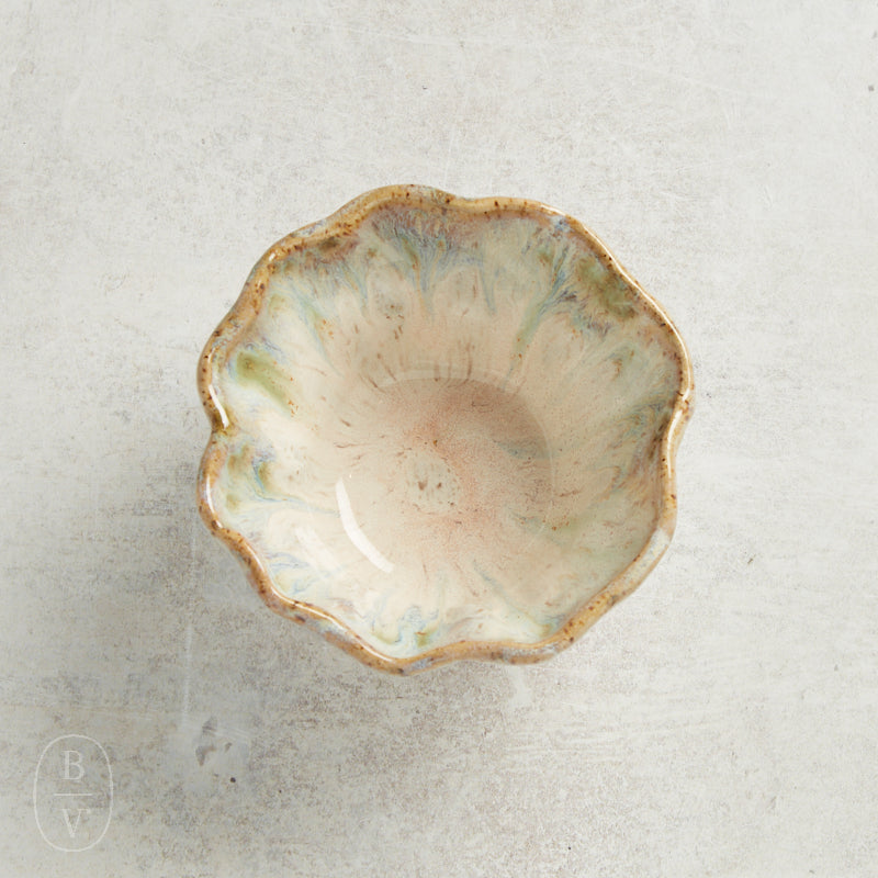 Etta B Pottery DIPPING BOWL Botanical
