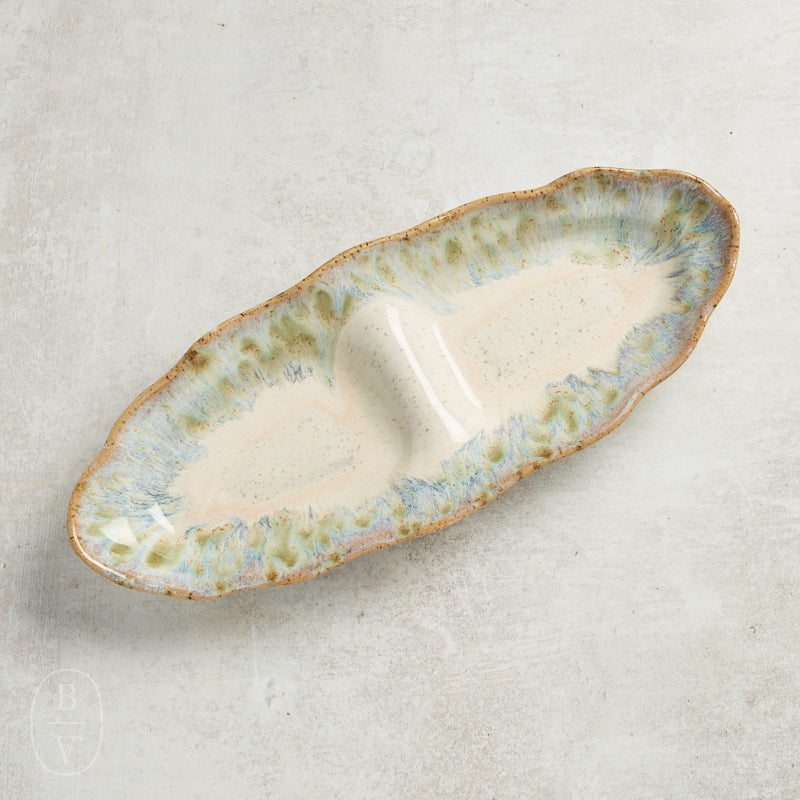 Etta B Pottery DIVIDED TRAY Botanical
