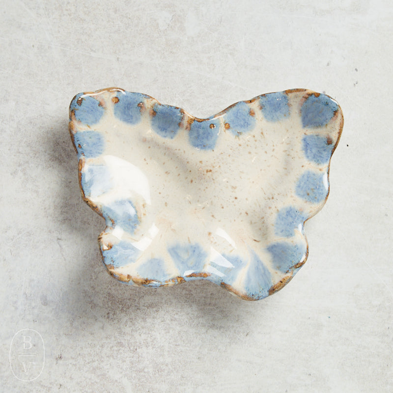 Etta B Pottery BUTTERFLY DISH Number 2 (Blue White)