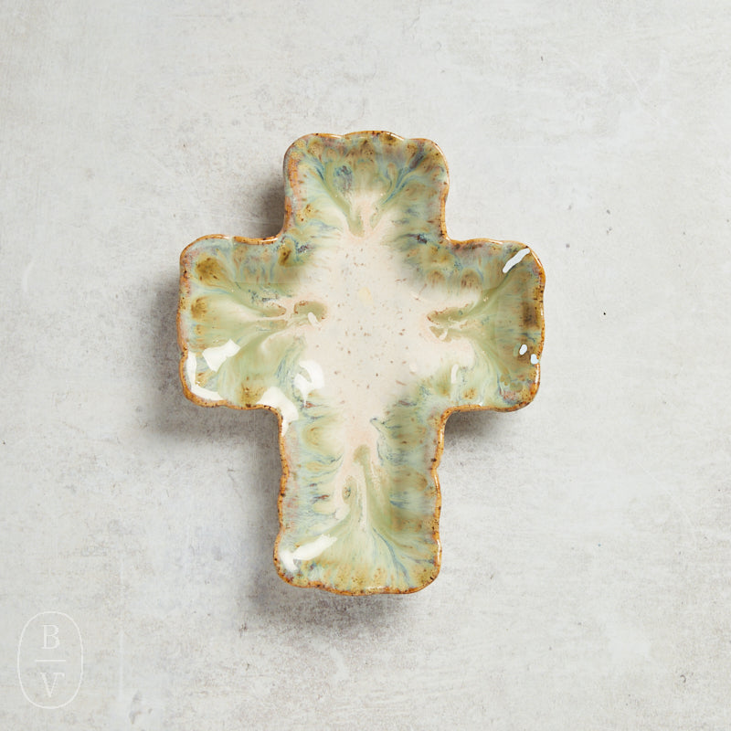 Etta B Pottery SPRING CROSS Number 6 (Green)