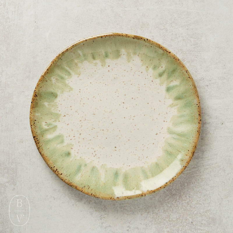 Etta B Pottery FARMHOUSE ROUND SALAD PLATE Matcha Latte