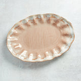 Etta B Pottery FLUTTERED OVAL PLATTER Primrose