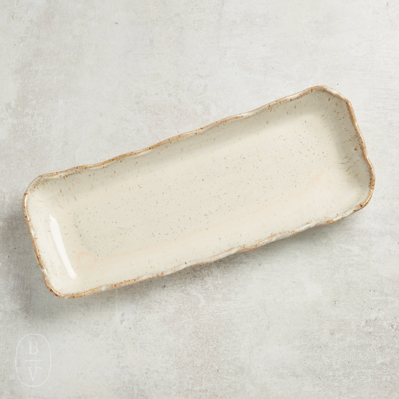 Etta B Pottery FLIRTY EDGE TRAY Chantilly Cream