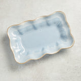 Etta B Pottery RUFFLED RECTANGLE DISH Wisteria