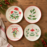 Creative Co-op HOLIDAY BOTANICAL STONEWARE PLATE