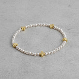 EGIRL SIGNATURE CROSS SMALL GOLD  BEAD BRACELET