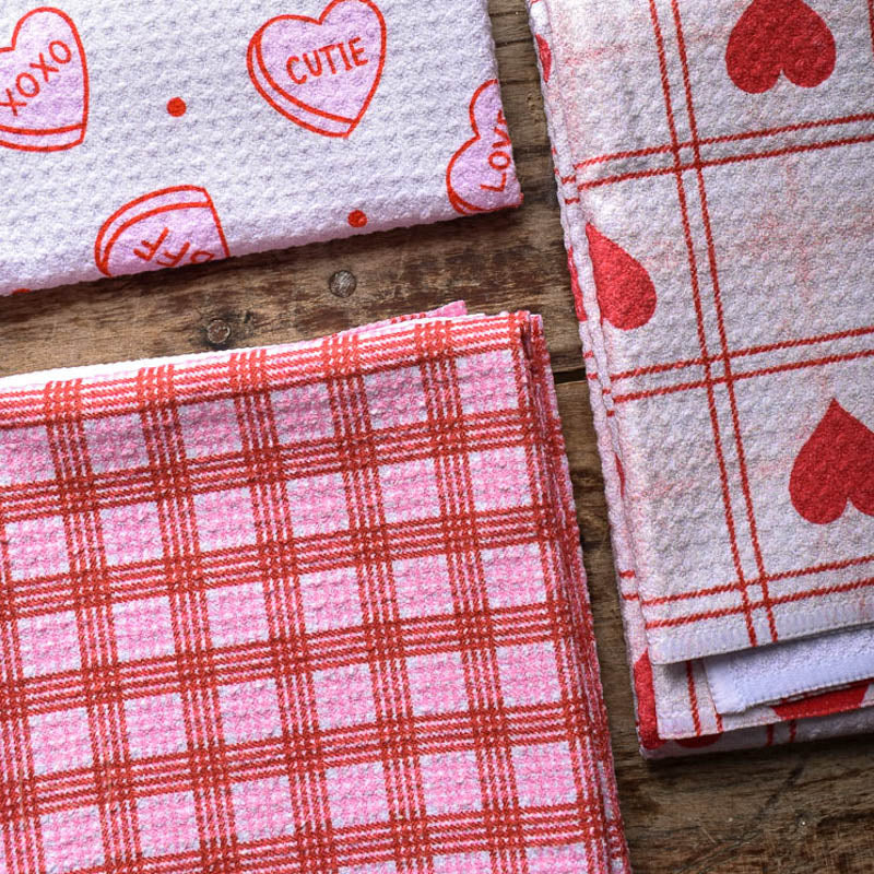 Geometry CUPIDS PLAID TEA TOWEL