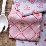 Geometry ROSE LATTICE TEA TOWEL