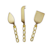 Two's Company KESHI MOP CHEESE KNIVES SET OF 3