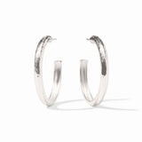 Julie Vos SILVER HAVANA HOOP EARRINGS Silver Large