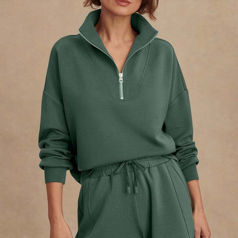 Varley HAWLEY HALF ZIP SWEAT Dark Forest