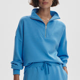 Varley HAWLEY HALF ZIP SWEAT Azure Blue