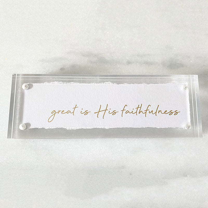 Eva Belle ACRYLIC SIMPLE SMALL Great Is His Faithfulness 2x6