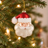 Creative Co-op MERCURY GLASS SANTA HEAD ORNAMENT
