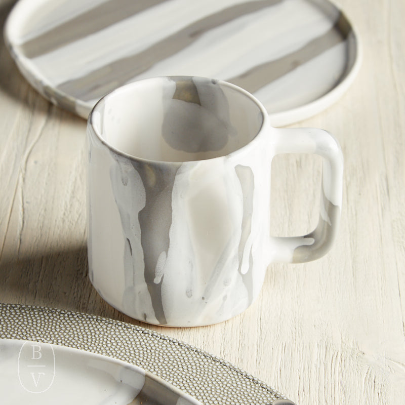 Alex Marshall Studios SMALL MUG Grey_White Stripe