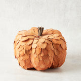 K and K Interiors SCALLOPED WOOD CHIP PUMPKIN Orange