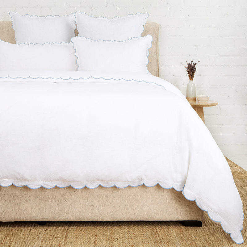 Pom Pom At Home KELLY DUVET White French Blue