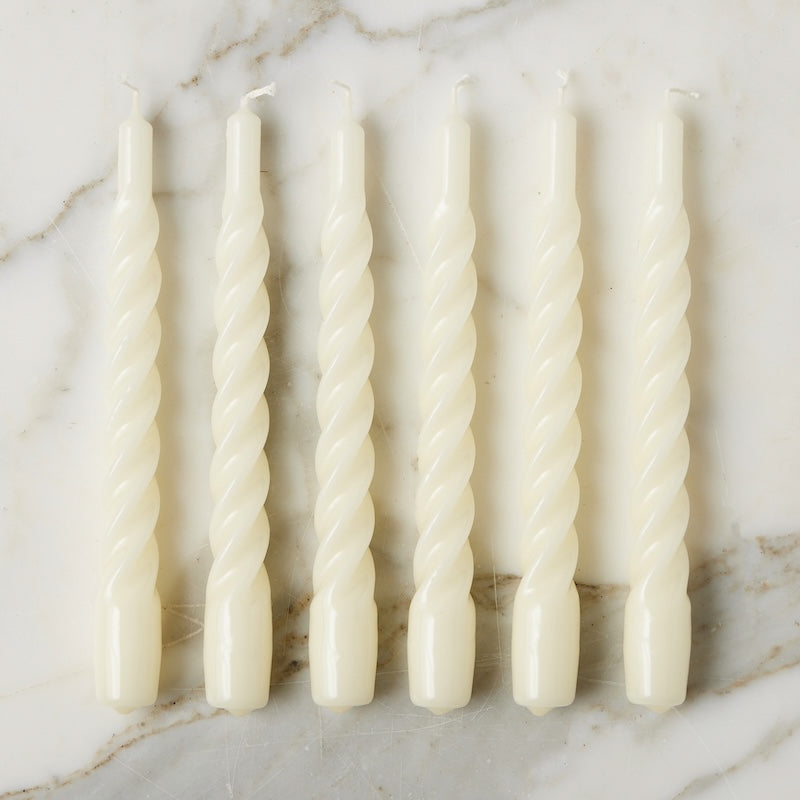 Europe 2 You TWISTED TAPER CANDLES SET OF 6 Cream 8