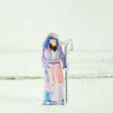 Lauren Dunn ACRYLIC NATIVITY SHEPHERD 2 Purple Bitty