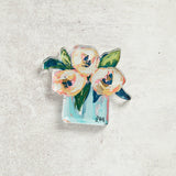 Lauren Dunn ACRYLIC BLOOM BLOCK Pink and White Peonies